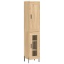 Aparador de madera contrachapada roble Sonoma 34,5x34x180 cm