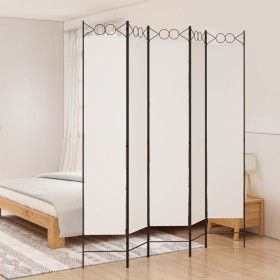 Divider screen with 5 white fabric panels 200x220 cm by vidaXL, Room dividers - Ref: Foro24-350170, Price: 58,93 €, Discount: %