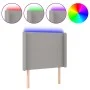 Cabecero con LED de tela gris claro 103x16x118/128 cm de vidaXL, Cabeceros y pies de cama - Ref: Foro24-3123758, Precio: 78,7...