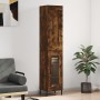 Aparador de madera contrachapada roble ahumado 34,5x34x180 cm