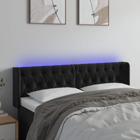 Kopfteil aus schwarzem Samt mit LED 147x16x78/88 cm von vidaXL, Kopf- und Fußteile - Ref: Foro24-3123622, Preis: 95,63 €, Rab...