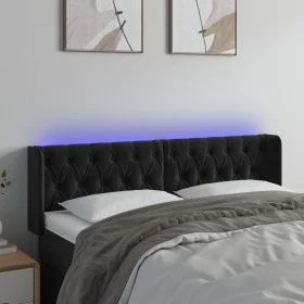 Kopfteil aus schwarzem Samt mit LED 147x16x78/88 cm von vidaXL, Kopf- und Fußteile - Ref: Foro24-3123622, Preis: 93,70 €, Rab...