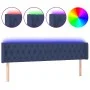 Blue fabric headboard with LED 183x16x78/88 cm by vidaXL, Headboards and footboards - Ref: Foro24-3123592, Price: 91,09 €, Di...