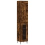 Aparador de madera contrachapada roble ahumado 34,5x34x180 cm