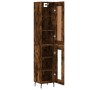 Aparador de madera contrachapada roble ahumado 34,5x34x180 cm