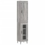 Aparador alto madera contrachapada gris Sonoma 34,5x34x180 cm