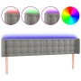 Hellgraues Samtkopfteil mit LED 163x16x78/88 cm von vidaXL, Kopf- und Fußteile - Ref: Foro24-3123724, Preis: 87,36 €, Rabatt: %