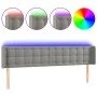 Light gray velvet headboard with LED 163x16x78/88 cm by vidaXL, Headboards and footboards - Ref: Foro24-3123724, Price: 84,52...