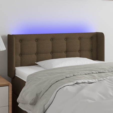 Kopfteil mit LED aus dunkelbraunem Stoff 83x16x78/88 cm von vidaXL, Kopf- und Fußteile - Ref: Foro24-3123647, Preis: 50,59 €,...