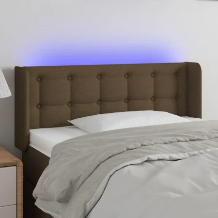 Kopfteil mit LED aus dunkelbraunem Stoff 83x16x78/88 cm von vidaXL, Kopf- und Fußteile - Ref: Foro24-3123647, Preis: 52,36 €,...