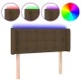 Headboard with LED in dark brown fabric 93x16x78/88 cm by vidaXL, Headboards and footboards - Ref: Foro24-3123655, Price: 57,...
