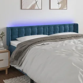 LED-Kopfteil aus dunkelblauem Samt, 183 x 16 x 78/88 cm von vidaXL, Kopf- und Fußteile - Ref: Foro24-3123734, Preis: 81,32 €,...