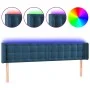 Cabecero con LED de terciopelo azul oscuro 183x16x78/88 cm de vidaXL, Cabeceros y pies de cama - Ref: Foro24-3123734, Precio:...
