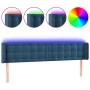 LED-Kopfteil aus dunkelblauem Samt, 183 x 16 x 78/88 cm von vidaXL, Kopf- und Fußteile - Ref: Foro24-3123734, Preis: 83,64 €,...