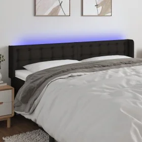 Black fabric headboard with LED 183x16x78/88 cm by vidaXL, Headboards and footboards - Ref: Foro24-3123686, Price: 77,08 €, D...