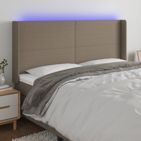 Kopfteil mit LED aus taupegrauem Stoff 163x16x118/128 cm von vidaXL, Kopf- und Fußteile - Ref: Foro24-3123778, Preis: 143,11 ...