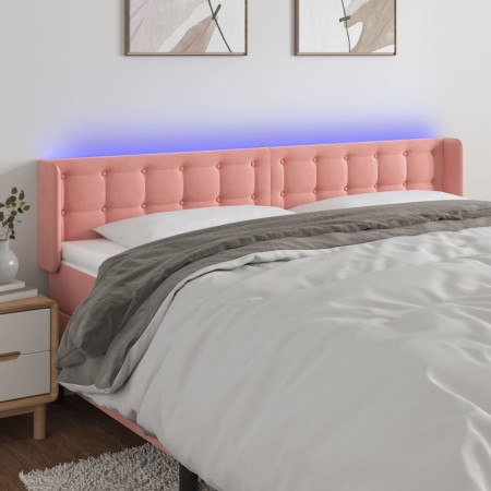 Rosa Samtkopfteil mit LED 203x16x78/88 cm von vidaXL, Kopf- und Fußteile - Ref: Foro24-3123741, Preis: 81,29 €, Rabatt: %