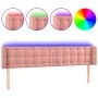 Rosa Samtkopfteil mit LED 203x16x78/88 cm von vidaXL, Kopf- und Fußteile - Ref: Foro24-3123741, Preis: 79,90 €, Rabatt: %