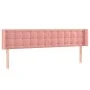 Rosa Samtkopfteil mit LED 203x16x78/88 cm von vidaXL, Kopf- und Fußteile - Ref: Foro24-3123741, Preis: 79,90 €, Rabatt: %