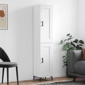 Aparador alto madera contrachapada blanco 34,5x34x180 cm Aparador alto madera contrachapada blanco 34,5x34x180 cm