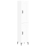 Aparador alto madera contrachapada blanco 34,5x34x180 cm