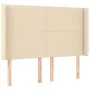 Cream fabric headboard with LED 147x16x118/128 cm by vidaXL, Headboards and footboards - Ref: Foro24-3123771, Price: 127,23 €...