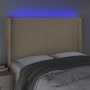 Kopfteil aus cremefarbenem Stoff mit LED 147x16x118/128 cm von vidaXL, Kopf- und Fußteile - Ref: Foro24-3123771, Preis: 130,8...