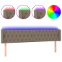 Headboard with LED in taupe gray fabric 203x16x78/88 cm by vidaXL, Headboards and footboards - Ref: Foro24-3123598, Price: 10...