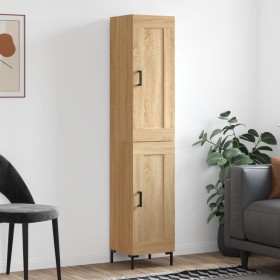 Aparador de madera contrachapada roble Sonoma 34,5x34x180 cm
