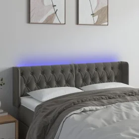 Dark gray velvet headboard with LED 163x16x78/88 cm by vidaXL, Headboards and footboards - Ref: Foro24-3123627, Price: 98,97 ...