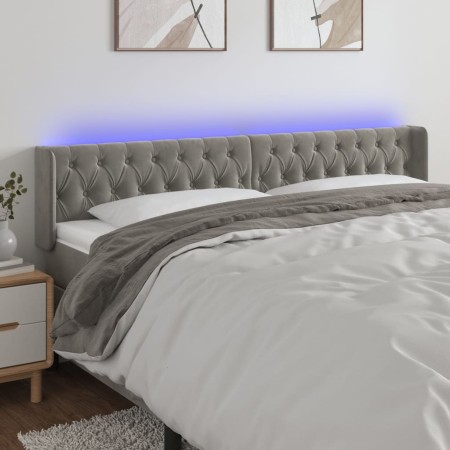 Hellgraues Samtkopfteil mit LED 183x16x78/88 cm von vidaXL, Kopf- und Fußteile - Ref: Foro24-3123632, Preis: 92,15 €, Rabatt: %
