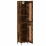 Aparador de madera contrachapada roble ahumado 34,5x34x180 cm