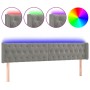 Hellgraues Samtkopfteil mit LED 183x16x78/88 cm von vidaXL, Kopf- und Fußteile - Ref: Foro24-3123632, Preis: 92,15 €, Rabatt: %