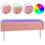 Pink velvet headboard with LED 183x16x78/88 cm by vidaXL, Headboards and footboards - Ref: Foro24-3123637, Price: 88,41 €, Di...