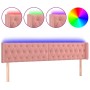 Rosa Samtkopfteil mit LED 183x16x78/88 cm von vidaXL, Kopf- und Fußteile - Ref: Foro24-3123637, Preis: 91,05 €, Rabatt: %