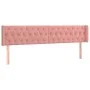 Pink velvet headboard with LED 183x16x78/88 cm by vidaXL, Headboards and footboards - Ref: Foro24-3123637, Price: 88,41 €, Di...