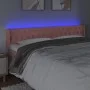 Pink velvet headboard with LED 183x16x78/88 cm by vidaXL, Headboards and footboards - Ref: Foro24-3123637, Price: 88,41 €, Di...