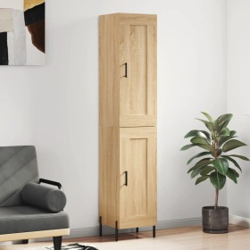 Aparador de madera contrachapada roble Sonoma 34,5x34x180 cm