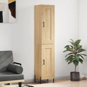 Aparador de madera contrachapada roble Sonoma 34,5x34x180 cm