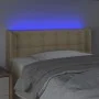 Cream fabric headboard with LED 93x16x78/88 cm by vidaXL, Headboards and footboards - Ref: Foro24-3123657, Price: 53,82 €, Di...