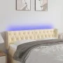 Cabecero con LED de tela crema 163x16x78/88 cm de vidaXL, Cabeceros y pies de cama - Ref: Foro24-3123583, Precio: 92,00 €, De...