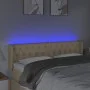 Cabecero con LED de tela crema 163x16x78/88 cm de vidaXL, Cabeceros y pies de cama - Ref: Foro24-3123583, Precio: 92,00 €, De...