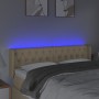 Kopfteil aus cremefarbenem Stoff mit LED 163x16x78/88 cm von vidaXL, Kopf- und Fußteile - Ref: Foro24-3123583, Preis: 94,74 €...