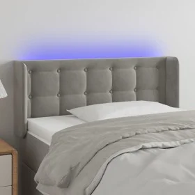 Hellgraues Samtkopfteil mit LED 93x16x78/88 cm von vidaXL, Kopf- und Fußteile - Ref: Foro24-3123706, Preis: 59,44 €, Rabatt: %