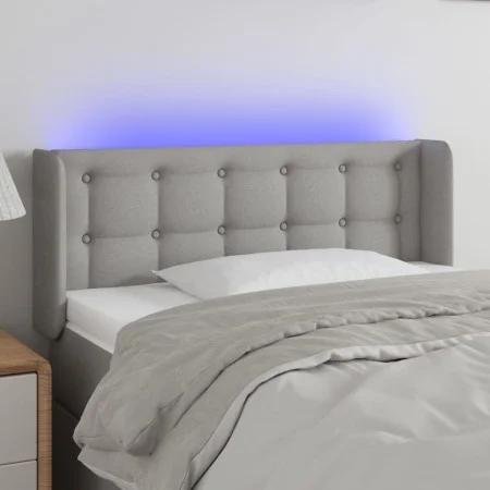 Light gray fabric headboard with LED 93x16x78/88 cm by vidaXL, Headboards and footboards - Ref: Foro24-3123652, Price: 53,45 ...