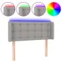 Light gray fabric headboard with LED 93x16x78/88 cm by vidaXL, Headboards and footboards - Ref: Foro24-3123652, Price: 53,45 ...