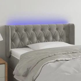 Hellgraues Samtkopfteil mit LED 93x16x78/88 cm von vidaXL, Kopf- und Fußteile - Ref: Foro24-3123608, Preis: 69,09 €, Rabatt: %