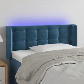 LED-Kopfteil aus dunkelblauem Samt, 103 x 16 x 78/88 cm von vidaXL, Kopf- und Fußteile - Ref: Foro24-3123716, Preis: 59,64 €,...