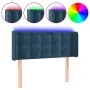 Cabecero con LED de terciopelo azul oscuro 103x16x78/88 cm de vidaXL, Cabeceros y pies de cama - Ref: Foro24-3123716, Precio:...