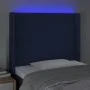Blue fabric headboard with LED 93x16x118/128 cm by vidaXL, Headboards and footboards - Ref: Foro24-3123756, Price: 76,86 €, D...